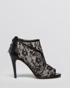 Stuart Weitzman Open Toe Platform Booties - Meshley Lace High Heel - Lyst