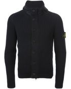 Stone Island Hooded Cardigan - Lyst