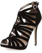 Sam Edelman Eve Suede Caged Sandal - Lyst