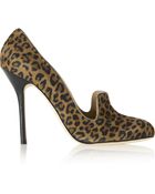 Oscar de la Renta Ciciliagm Leopard-Print Suede Pumps - Lyst