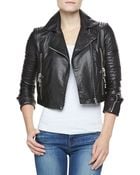 J Brand Aiah Cropped Leather Jacket - Lyst