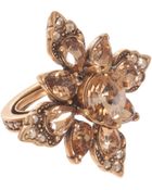 Oscar de la Renta Flower Multi Crystal Ring - Lyst