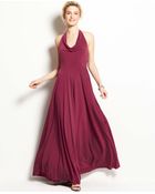 Ann Taylor Jersey Cowl Neck Halter Gown - Lyst