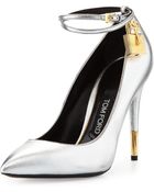 Tom Ford Metallic Ankle-Lock Pump - Lyst