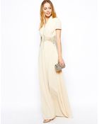 Jarlo Kelly Maxi Dress With Cap Sleeve And Lace Insert - Lyst