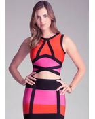 Bebe Colorblock Bandage Top - Lyst