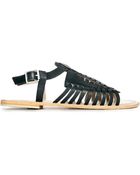 Asos Fidget Leather Flat Sandals - Lyst