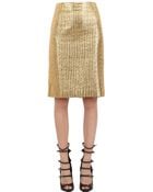 Pedro Lourenco Quilted Metallic Cotton Blend Skirt - Lyst