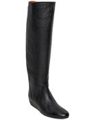 Lanvin 40Mm Leather Wedged Boots - Lyst
