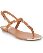 Dv By Dolce Vita Annetta Faux Leather T-Strap Flat Sandals - Lyst