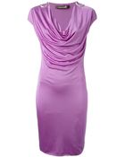 Roberto Cavalli Cowl Neck Dress - Lyst