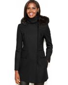 Marc New York Hooded Faux-Fur-Trim Walker Coat - Lyst
