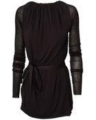 Rick Owens Long Sleeve Bag Top Black - Lyst