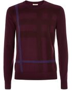 Burberry Brit Cotton And Cashmere Check Sweater - Lyst