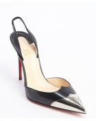 Christian Louboutin Black Leather 'Calamijane 100' Slingback Pumps - Lyst