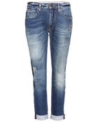 True Religion Grace Patch Boyfriend Jeans - Lyst