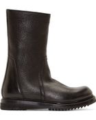 Rick Owens Black Grained Leather Zip_Up Creeper Boots - Lyst