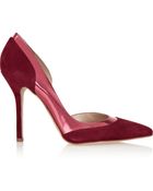 Oscar de la Renta Roberta Suede And Metallic Leather Pumps - Lyst