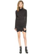 Pam & Gela Turtleneck Twisted Dress - Black - Lyst