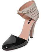 Giorgio Armani 105Mm Patent Leather & Suede Pumps - Lyst