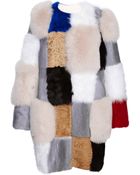 Roksanda Ilincic Sandblack Patchwork Fur Coat - Lyst