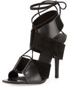 Alexander Wang Malgosia Leather Suede Sandal Black - Lyst