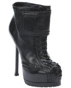 Saint Laurent Black Leather 'Tribtoo 105' Platform Ankle Boots - Lyst