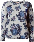 MSGM Flower Printed Sweatshirt - Lyst
