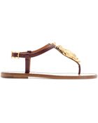 Valentino Embellished Leather Sandals - Lyst