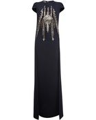 Antonio Berardi Embroidered Cap Sleeve Gown - Lyst