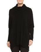Donna Karan New York Cashmere-Blend Long-Sleeve Poncho - Lyst