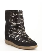 Isabel Marant Fauve Zebra Print Calf Hair And Suede 'Norwood' Wedge Boots - Lyst