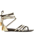 Giuseppe Zanotti 10Mm Tumbled Leather Gladiator Sandals - Lyst