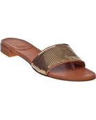 Stuart Weitzman Mailroom Flat Sandal Tan Leather - Lyst