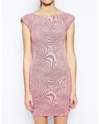 Ax Paris Bodyon Dress in Textured Fabric - Lyst