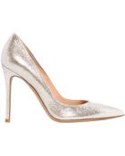 Gianvito Rossi 100Mm Crackled Leather Pumps - Lyst