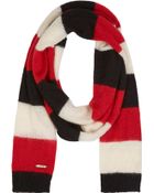 Diesel Red and Black Striped Scarf - Lyst