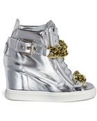 Giuseppe Zanotti 'Lorenz' Metallic Leather Wedge Sneakers - Lyst