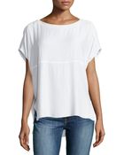 Helmut Lang Lambskin-Trim Crewneck Top - Lyst