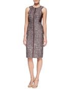 J. Mendel Sleeveless Sheath Dress With Leather Panels - Lyst