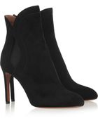 Alaïa Suede Ankle Boots - Lyst