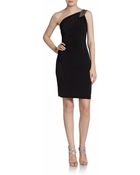 Calvin Klein Beaded One-shoulder Dress - Lyst