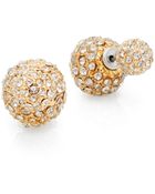 Cara Double Pavã© Stud Earrings/Gold - Lyst