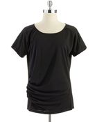 DKNY Side Ruched Blouse - Lyst