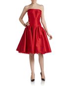 Zac Posen Strapless Flared Cocktail Dress - Lyst
