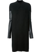 Rick Owens Contrasting Sleeves Coat - Lyst