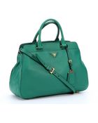 Prada Mango Leather Convertible Top Handle Bag - Lyst
