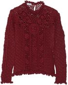 Oscar de la Renta Open-Knit Cashmere Sweater - Lyst