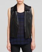 Eileen Fisher Leather Moto Vest - Lyst