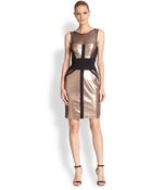 BCBGMAXAZRIA Reina Sequin Illusion Dress - Lyst